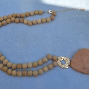 Elegant Tan Beaded Necklace